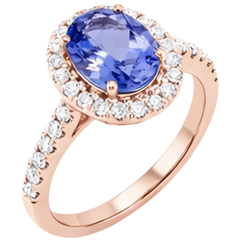echter oval tansanit 15.40Karat ring Detailansicht