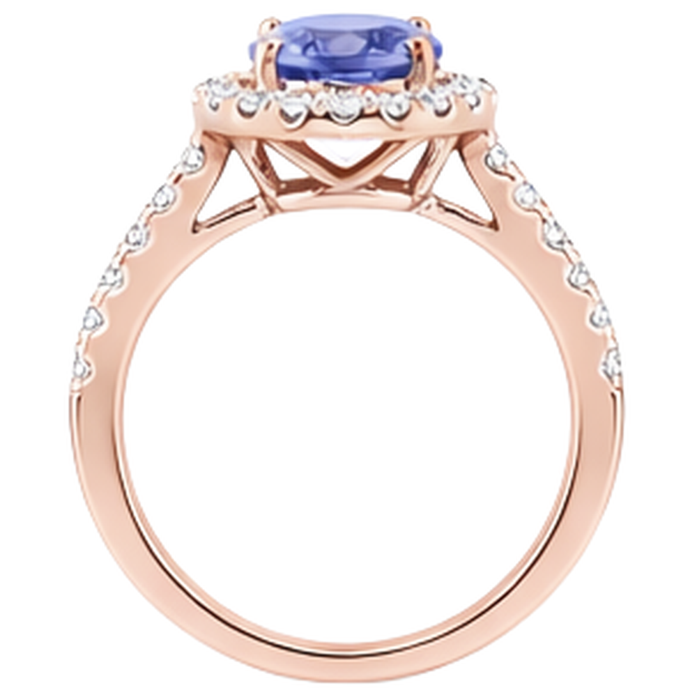 echter oval tansanit 15.40Karat ring auf Weiß