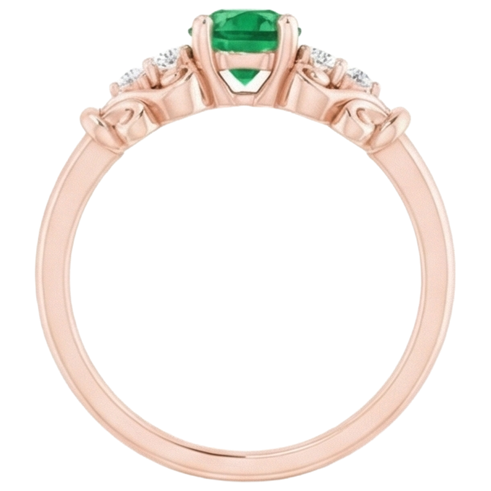 echter round smaragd 1.40Karat ring auf Weiß