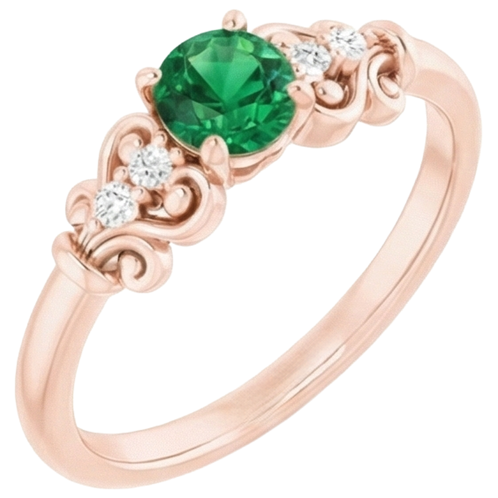 echter round smaragd 1.40Karat ring Profilansicht