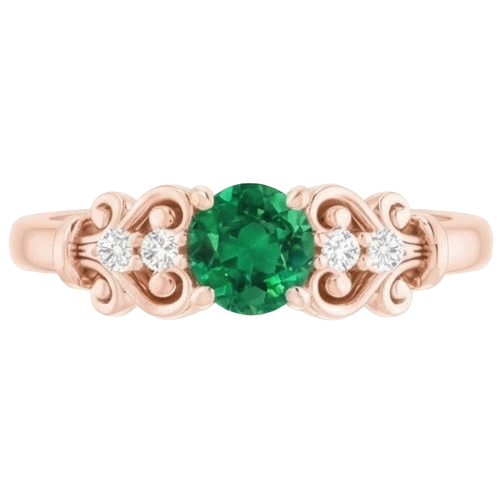 echter round smaragd 1.40Karat ring Seitenansicht