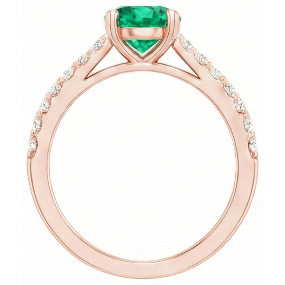 echter round smaragd 2.50Karat ring Seitenansicht