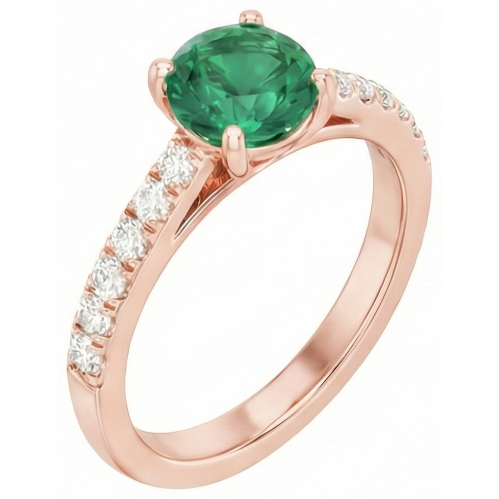 echter round smaragd 2.50Karat ring Detailansicht
