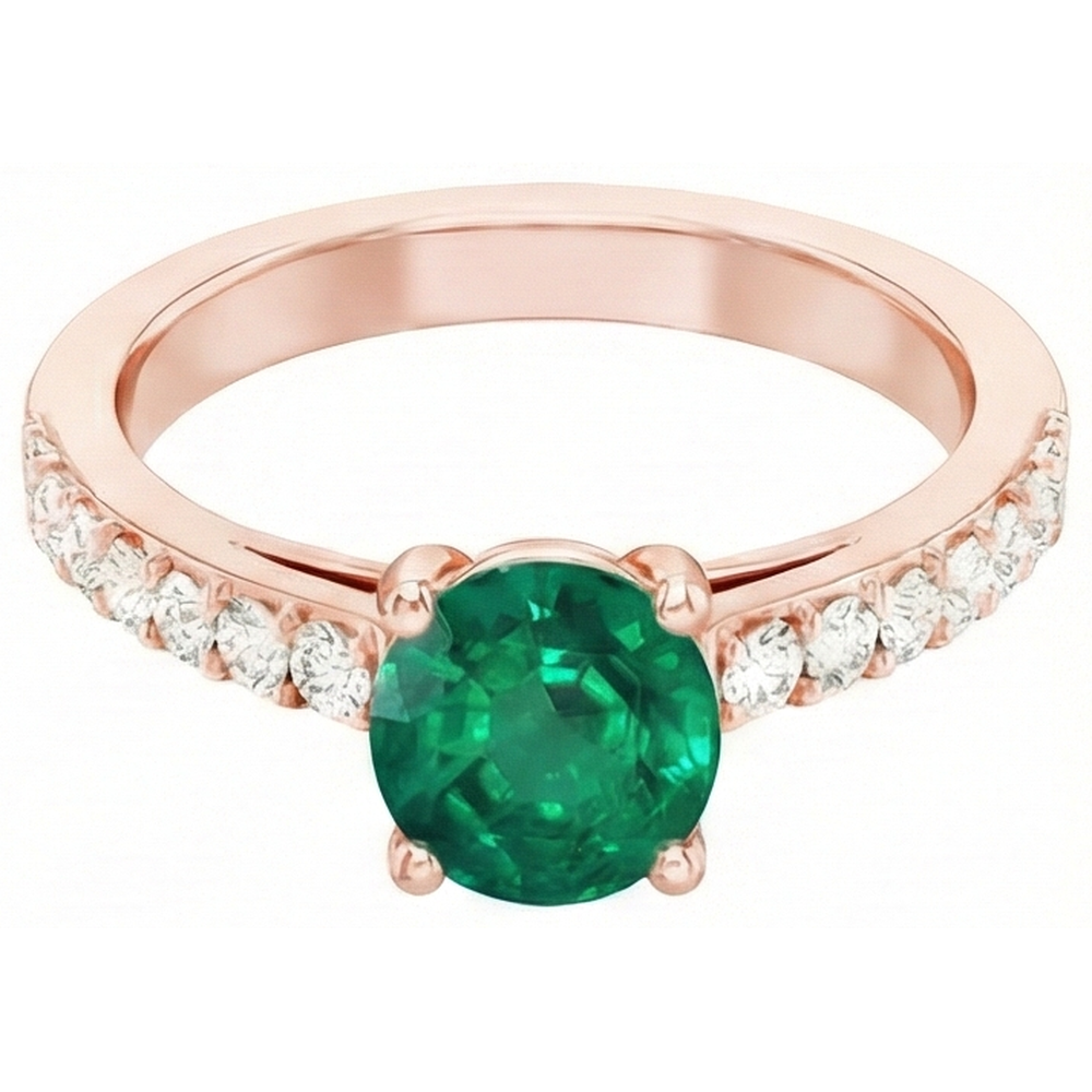 echter round smaragd 2.50Karat ring Profilansicht