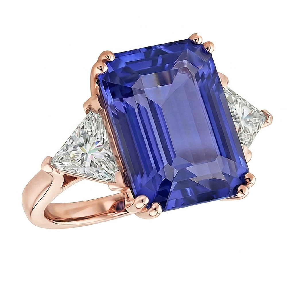 echter radiant diamant 3.50Karat ring Seitenansicht