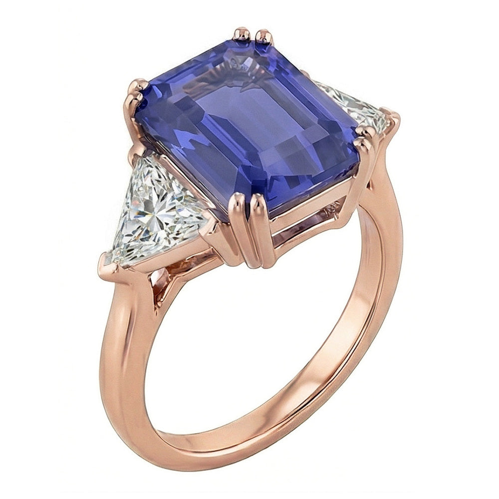 echter radiant diamant 3.50Karat ring Draufsicht