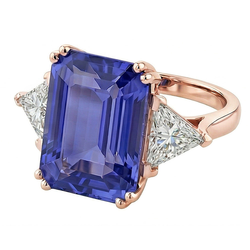 echter radiant diamant 3.50Karat ring Profilansicht