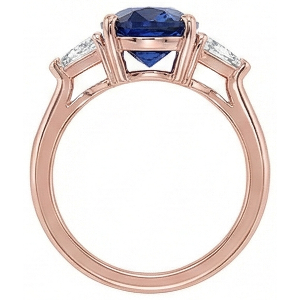 echter oval diamant 8.25Karat ring Profilansicht