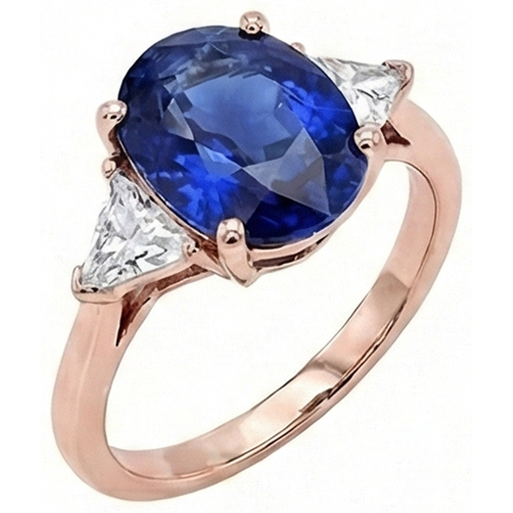 echter oval diamant 8.25Karat ring Seitenansicht