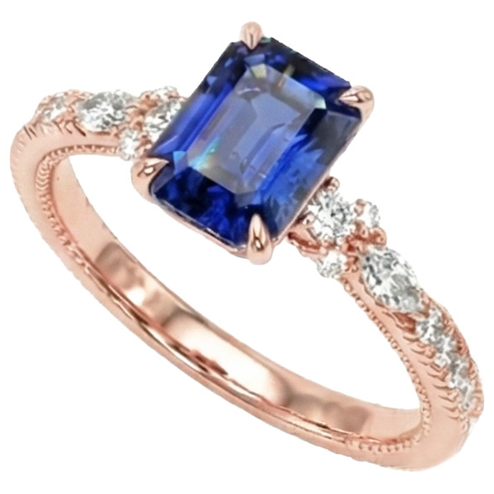 echter round diamant 4Karat ring Detailansicht
