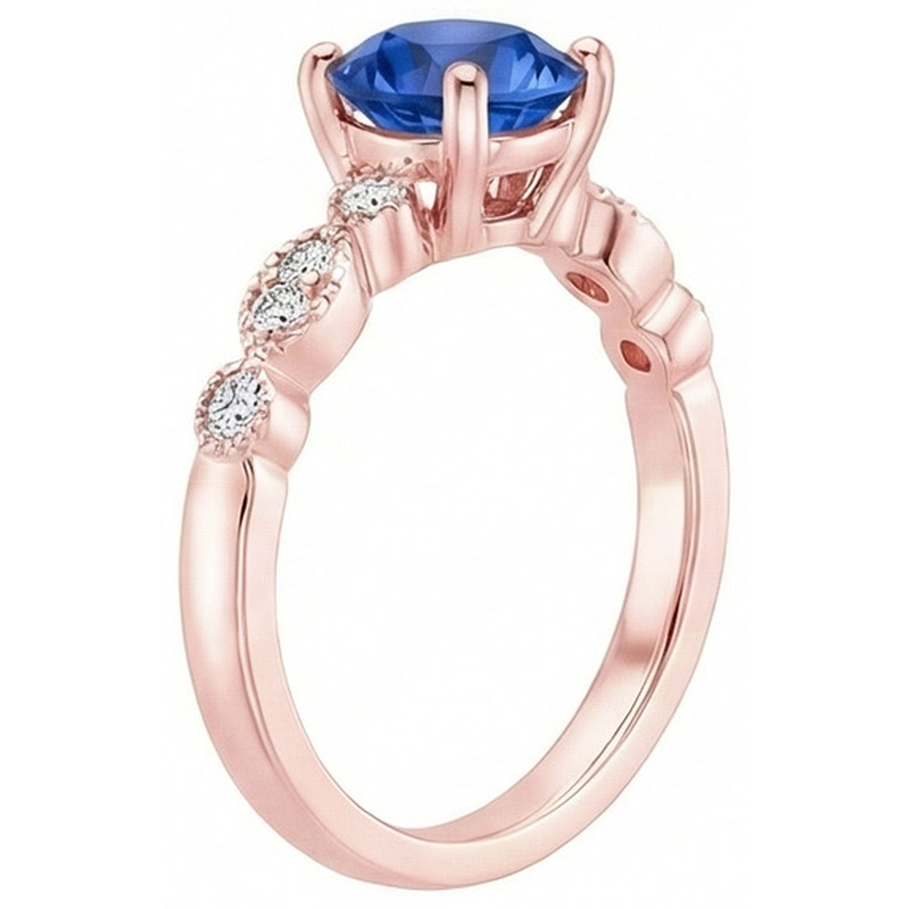 echter round diamant 2.50Karat ring Draufsicht