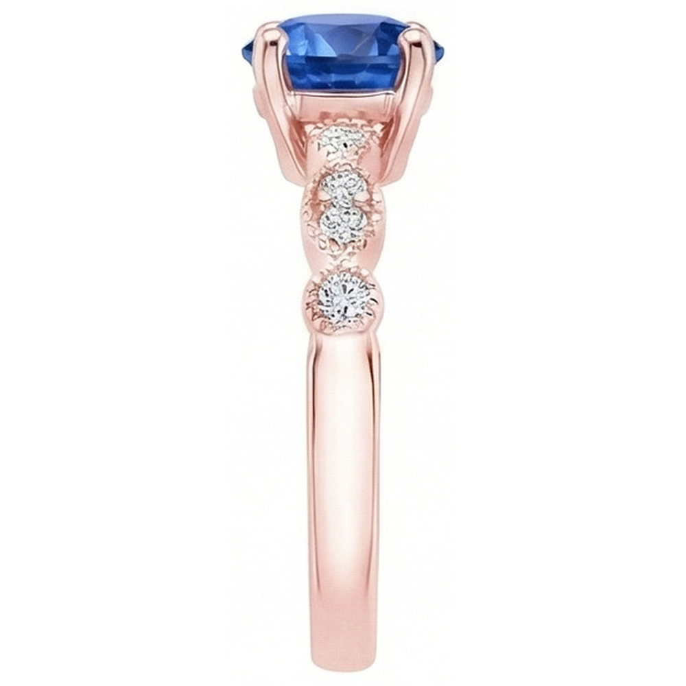echter round diamant 2.50Karat ring Profilansicht