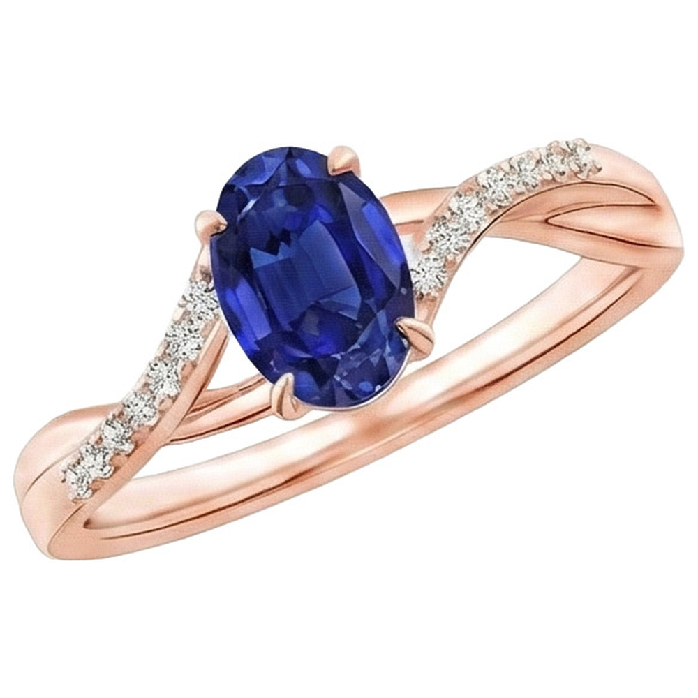 echter oval diamant 3.75Karat ring Detailansicht