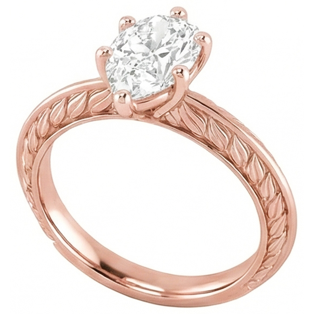 echter round diamant 3.50Karat ring Draufsicht