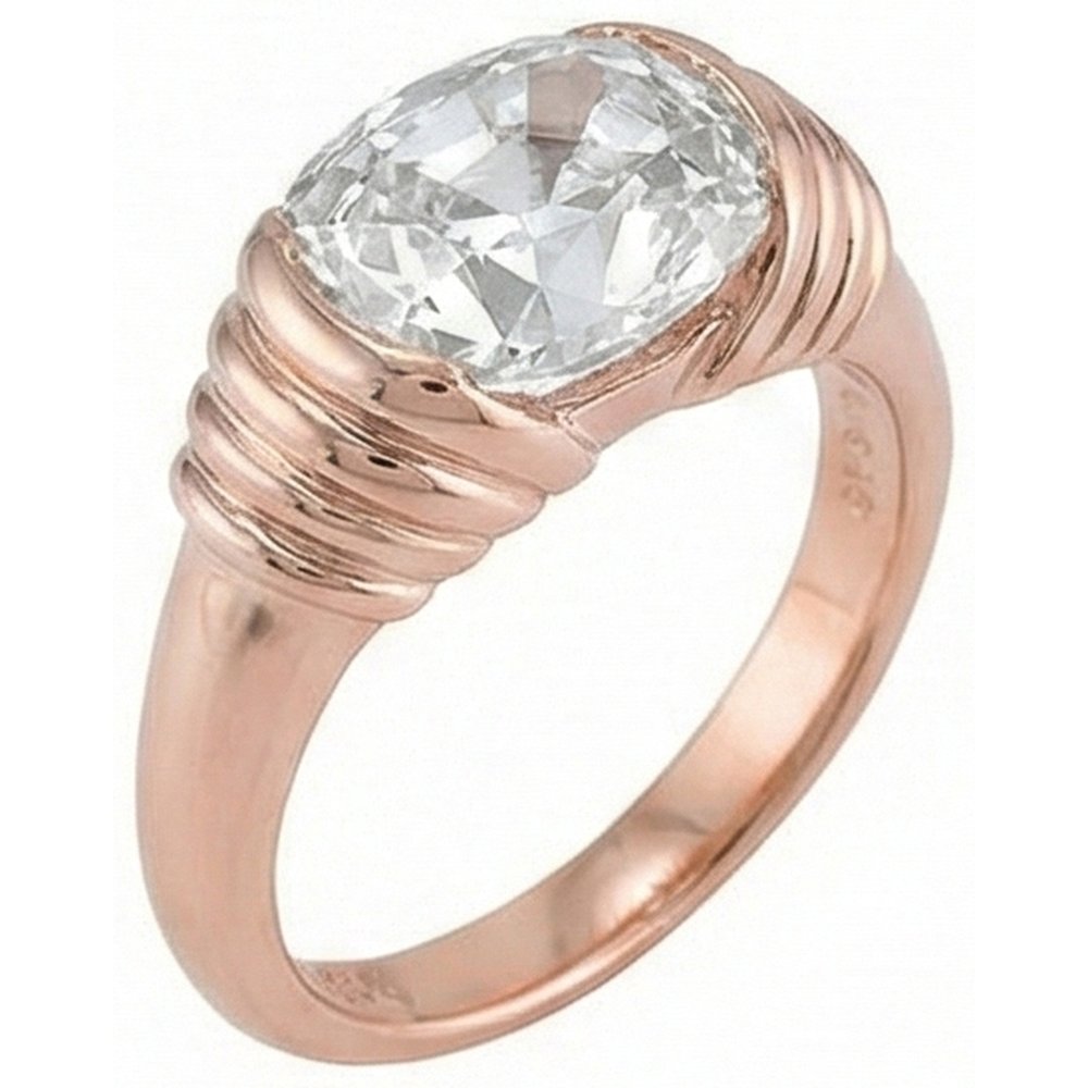 echter cushion diamant 2.25Karat ring Seitenansicht