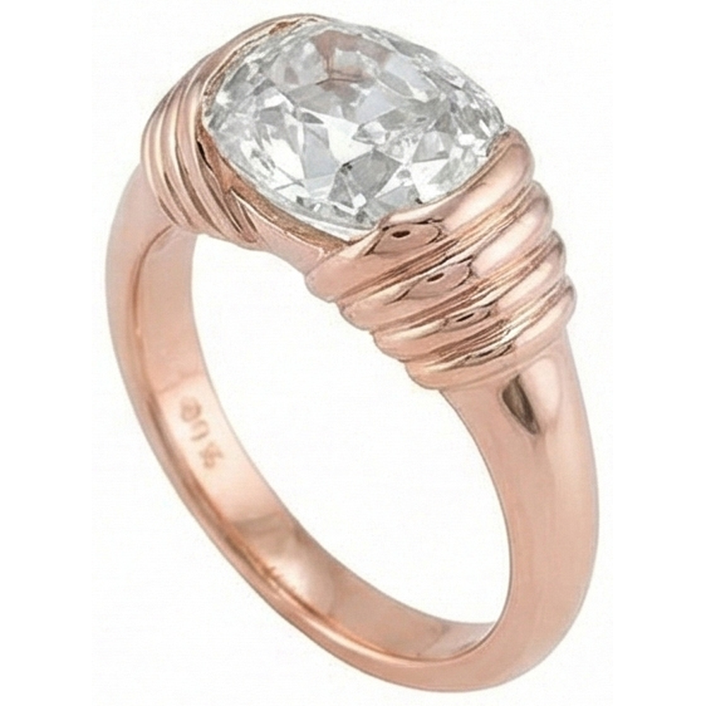 echter cushion diamant 2.25Karat ring Detailansicht