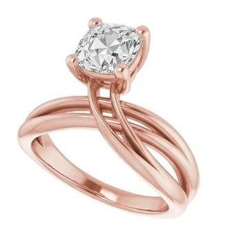 echter cushion diamant 5Karat ring Seitenansicht