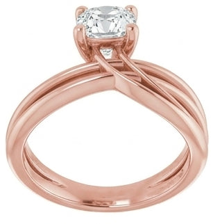 echter cushion diamant 5Karat ring Draufsicht