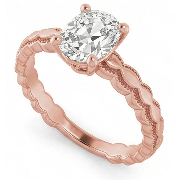 echter oval diamant 3.25Karat ring Draufsicht