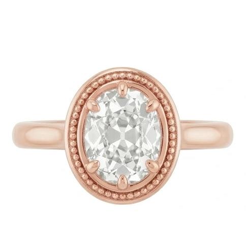 echter oval diamant 4Karat ring Seitenansicht