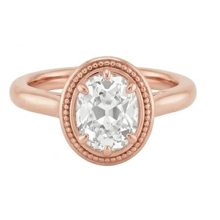 echter oval diamant 4Karat ring Detailansicht