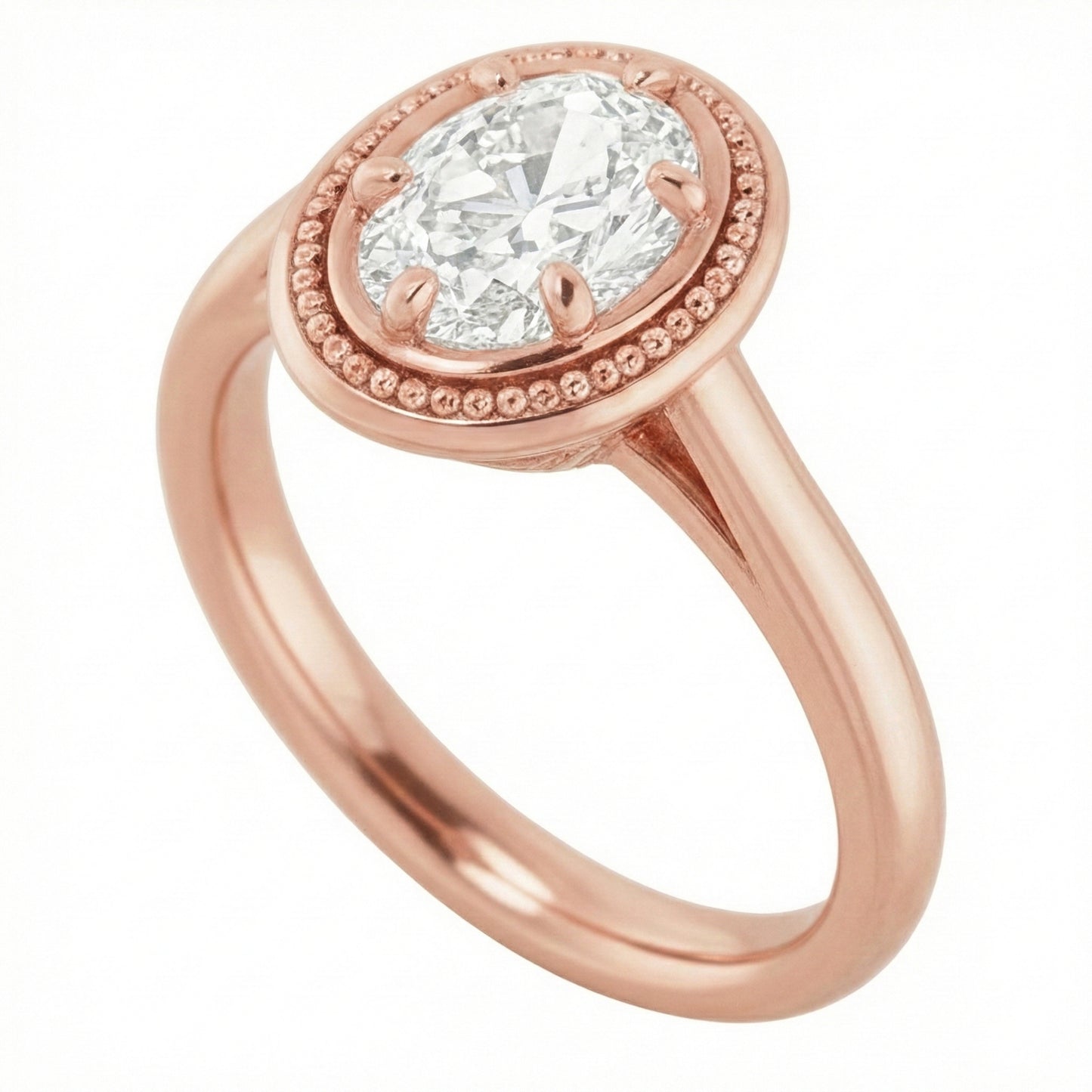 echter oval diamant 4Karat ring Vorderansicht