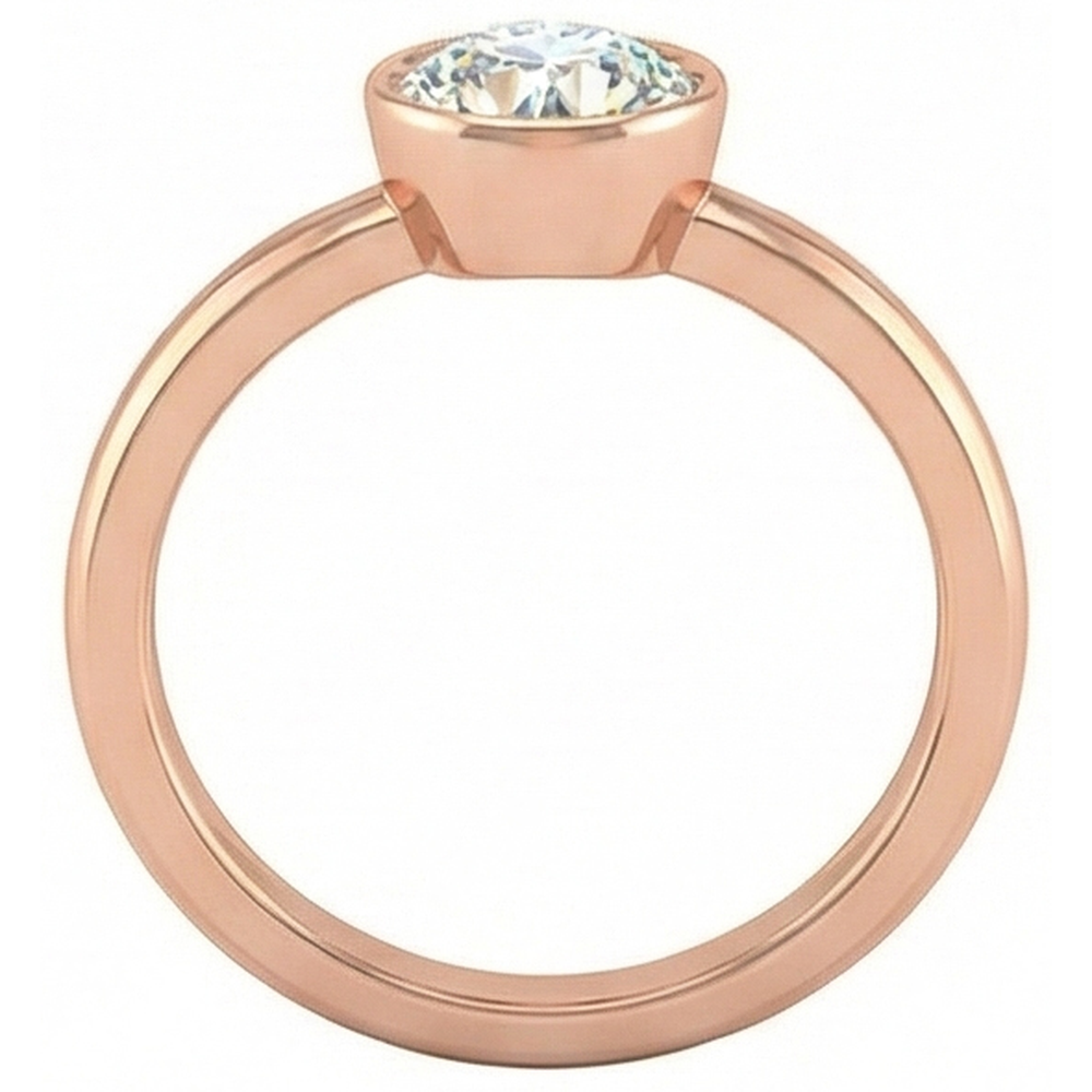 echter round diamant 1.50Karat ring Profilansicht