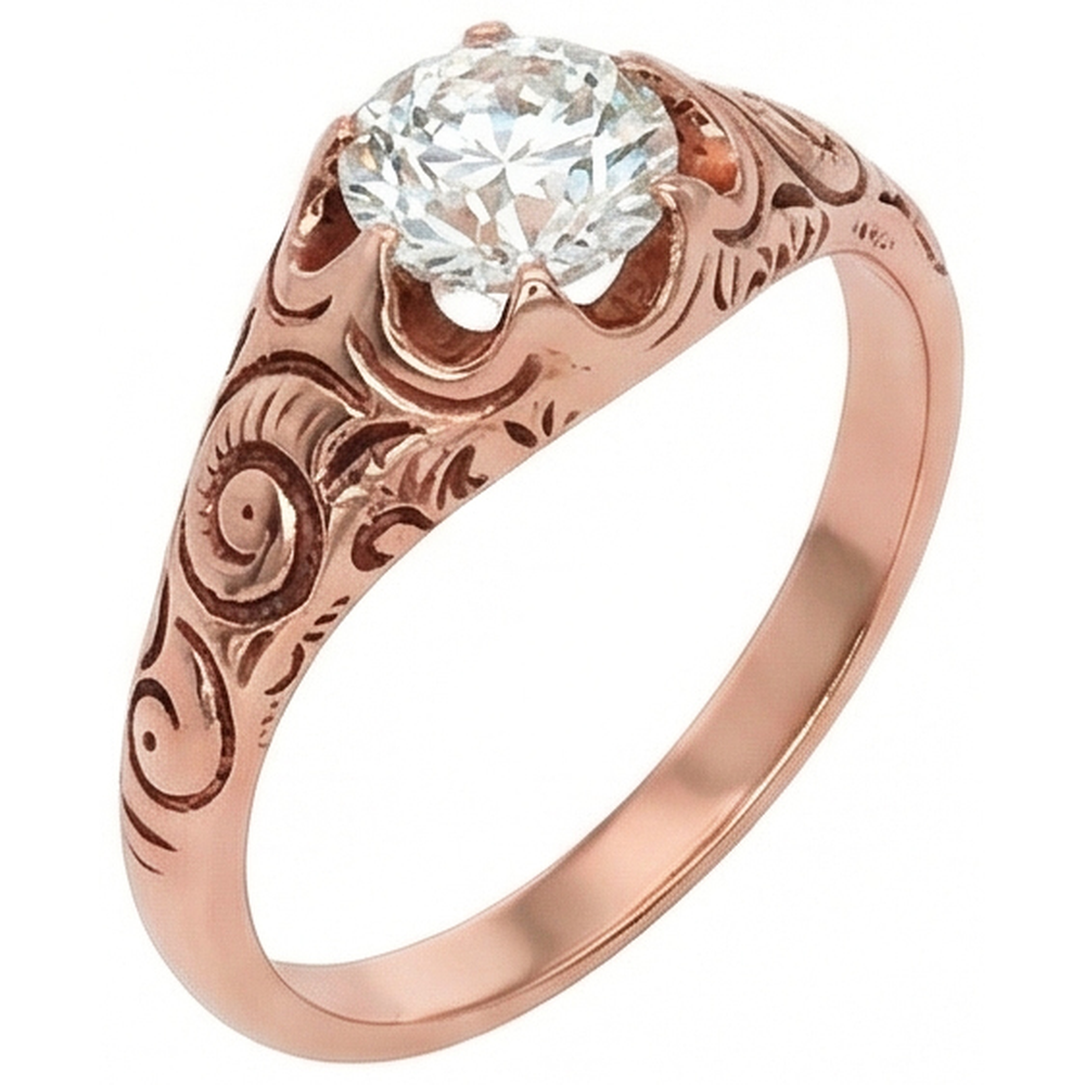 echter baguette diamant 1Karat ring Seitenansicht