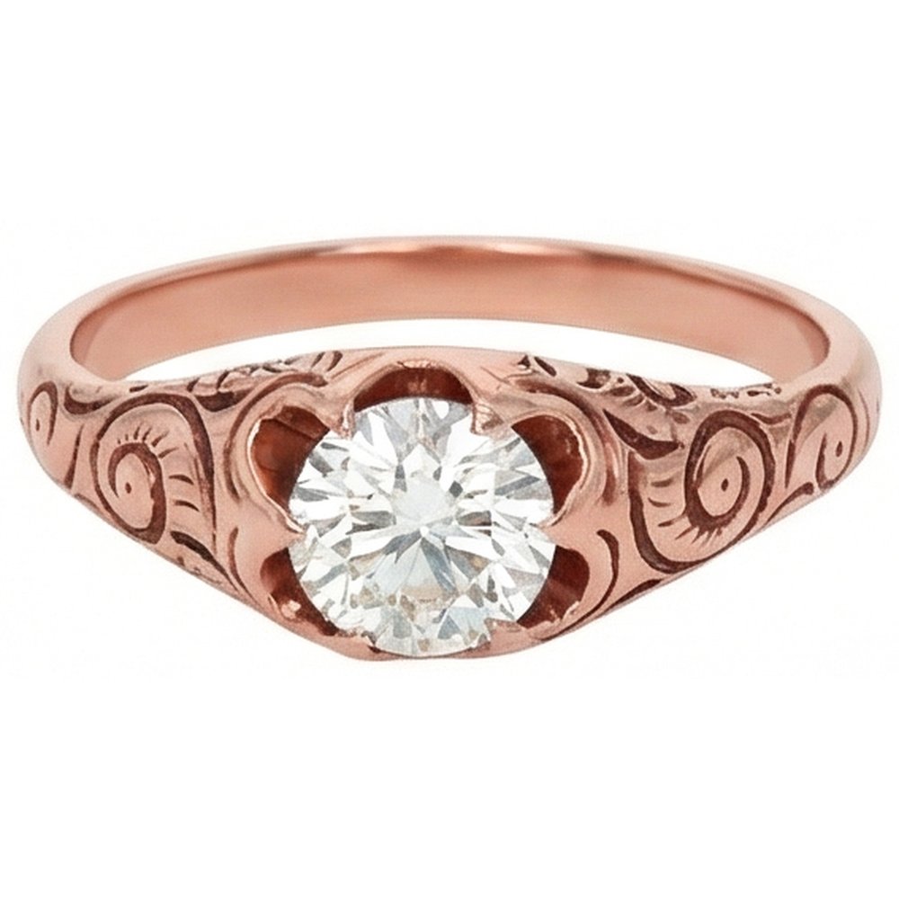 echter baguette diamant 1Karat ring Detailansicht