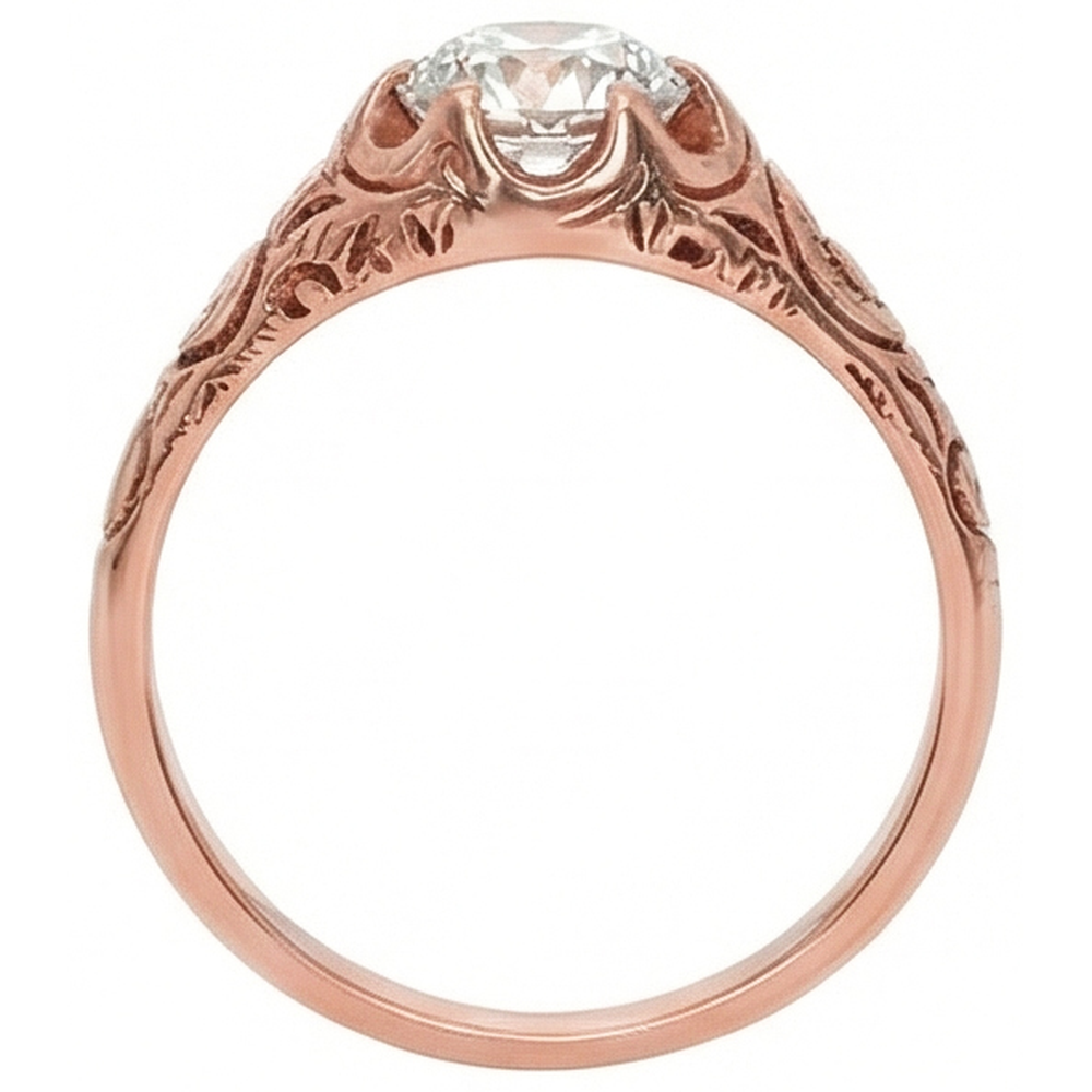 echter baguette diamant 1Karat ring Profilansicht
