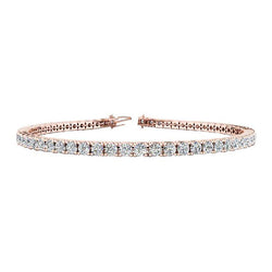 Roségold 14K 6,60 Karat Runde Natürliche Diamanten Im Brillantschliff Tennis Neu