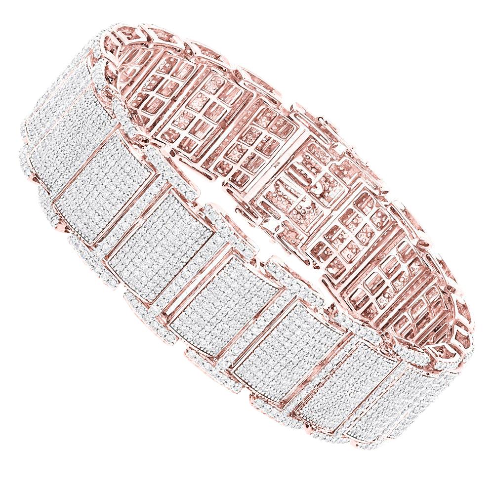 Roségold 14 Karat Kleiner Rundschliff 27 Karat Echt Diamanten Herrenarmband