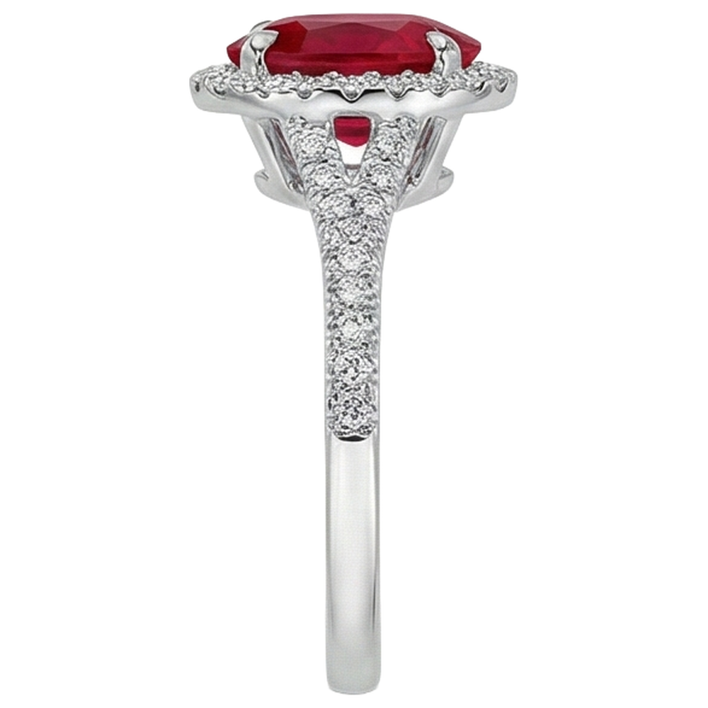 echter oval rubin 3.30Karat ring Detailansicht