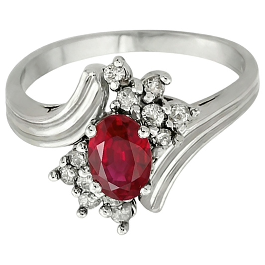 echter oval rubin 1.50Karat ring Vorderansicht