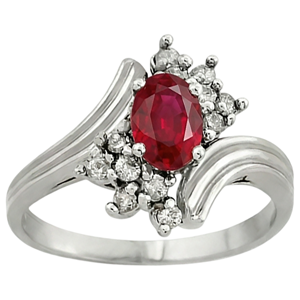 echter oval rubin 1.50Karat ring Seitenansicht