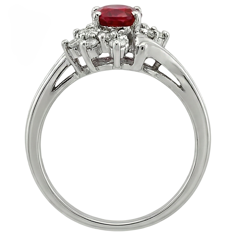echter oval rubin 1.50Karat ring Profilansicht