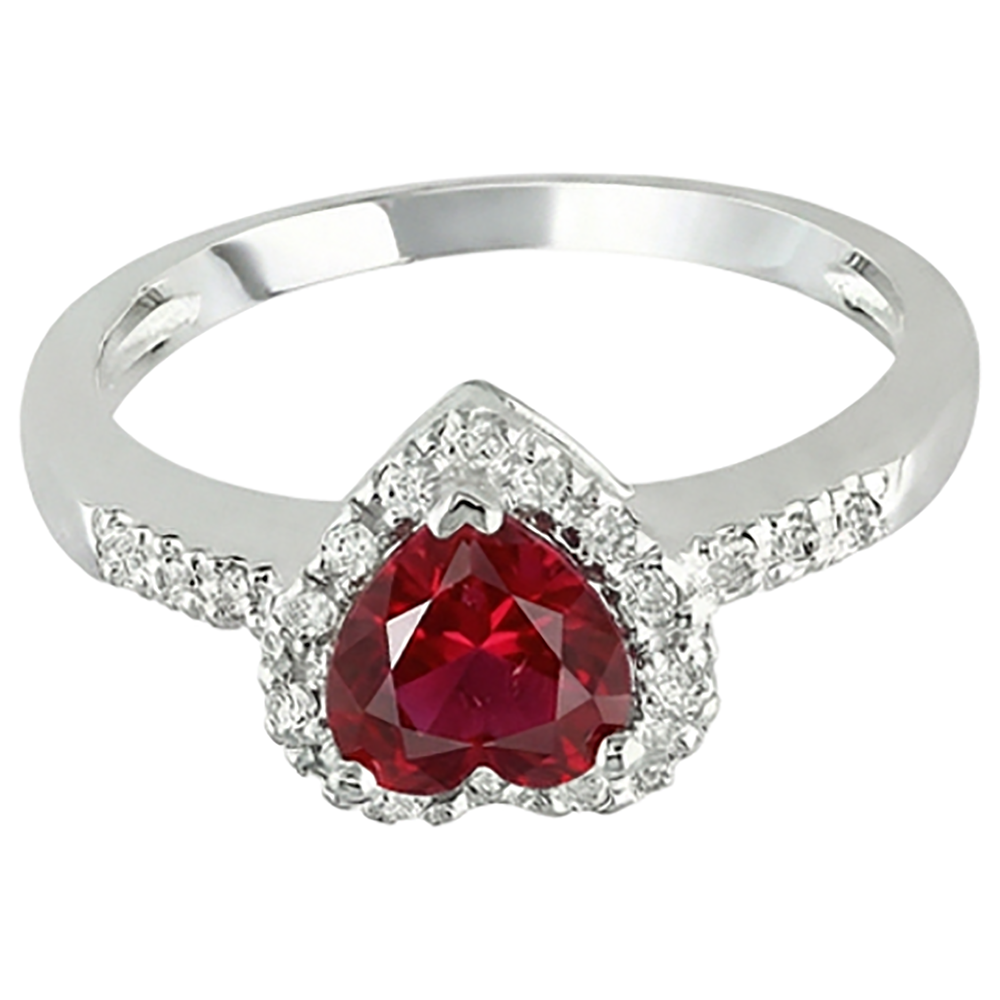 echter round rubin 3.20Karat ring Detailansicht