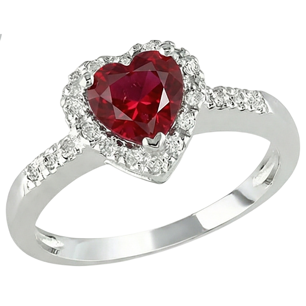 echter round rubin 3.20Karat ring Draufsicht