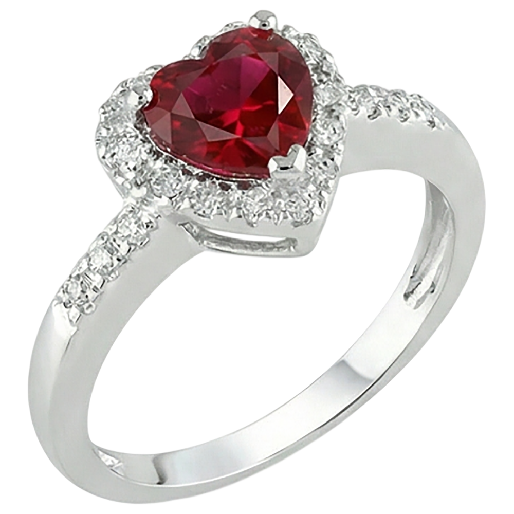 echter round rubin 3.20Karat ring Profilansicht
