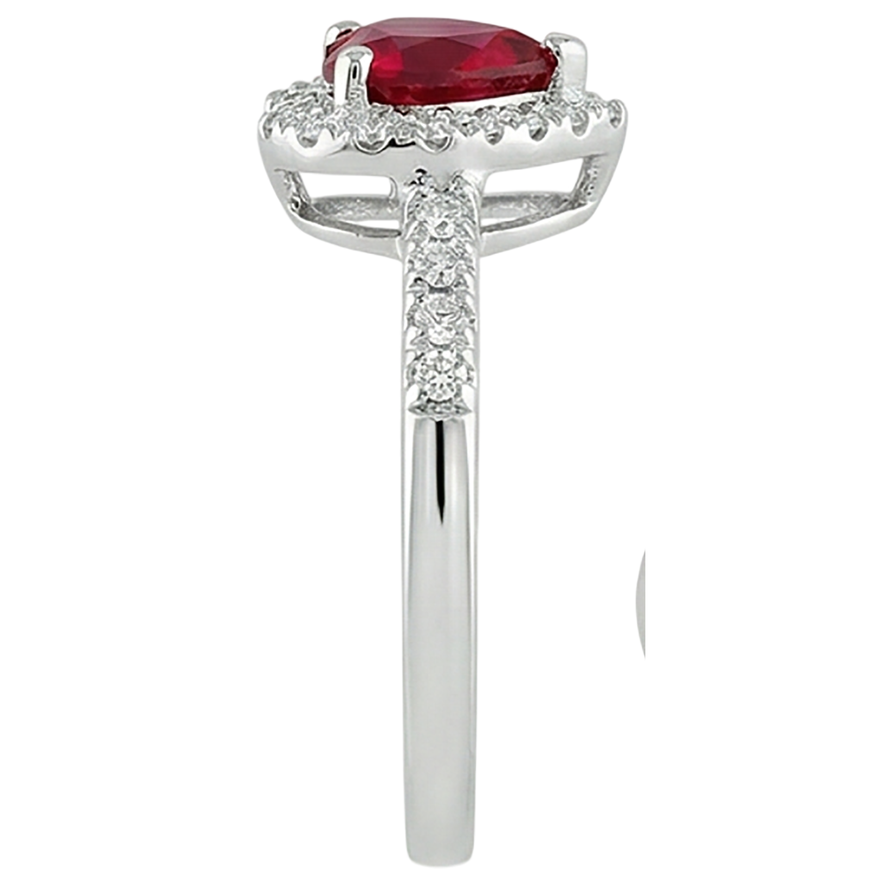 echter round rubin 3.20Karat ring auf Weiß