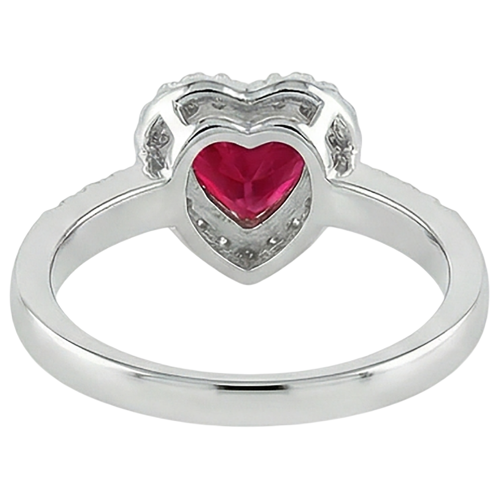 echter round rubin 3.20Karat ring mit Diamantbesatz