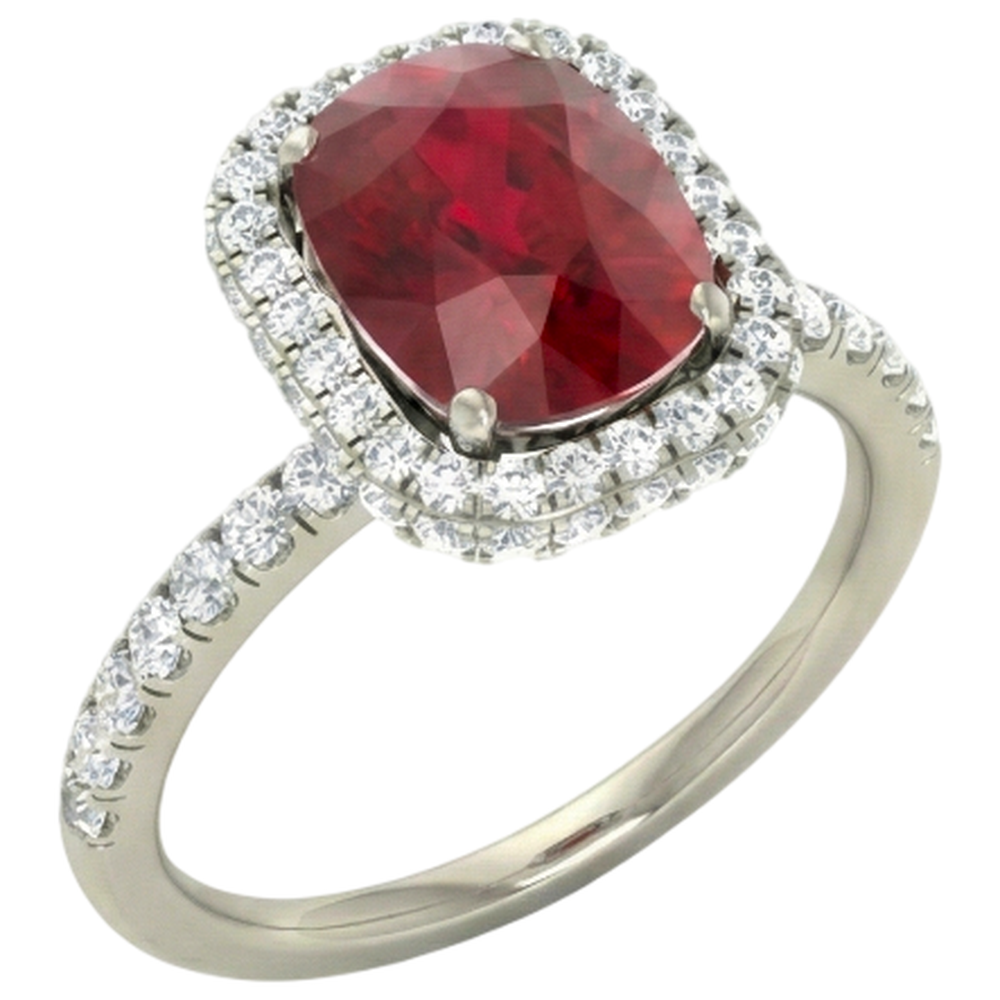 echter round rubin 10.75Karat ring Seitenansicht