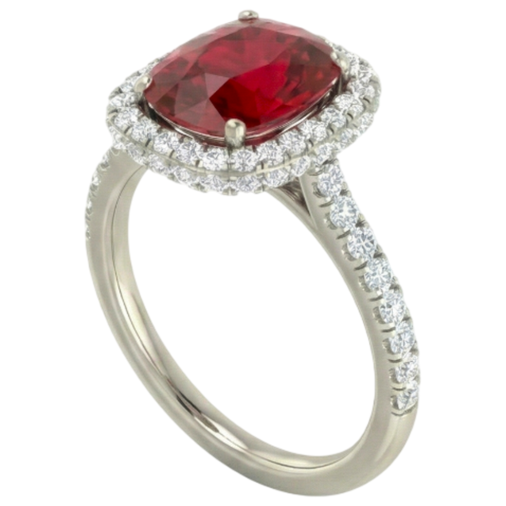 echter round rubin 10.75Karat ring Detailansicht