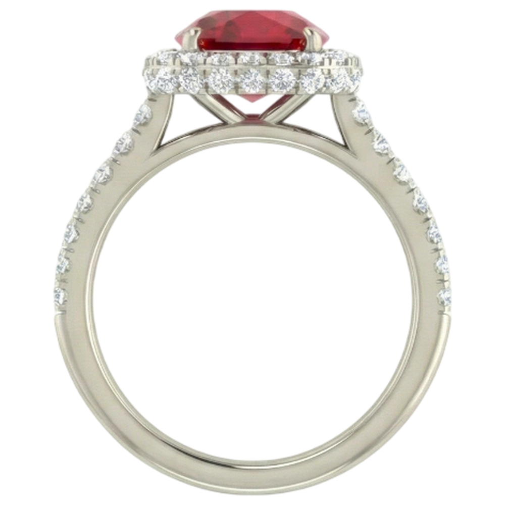echter round rubin 10.75Karat ring Profilansicht