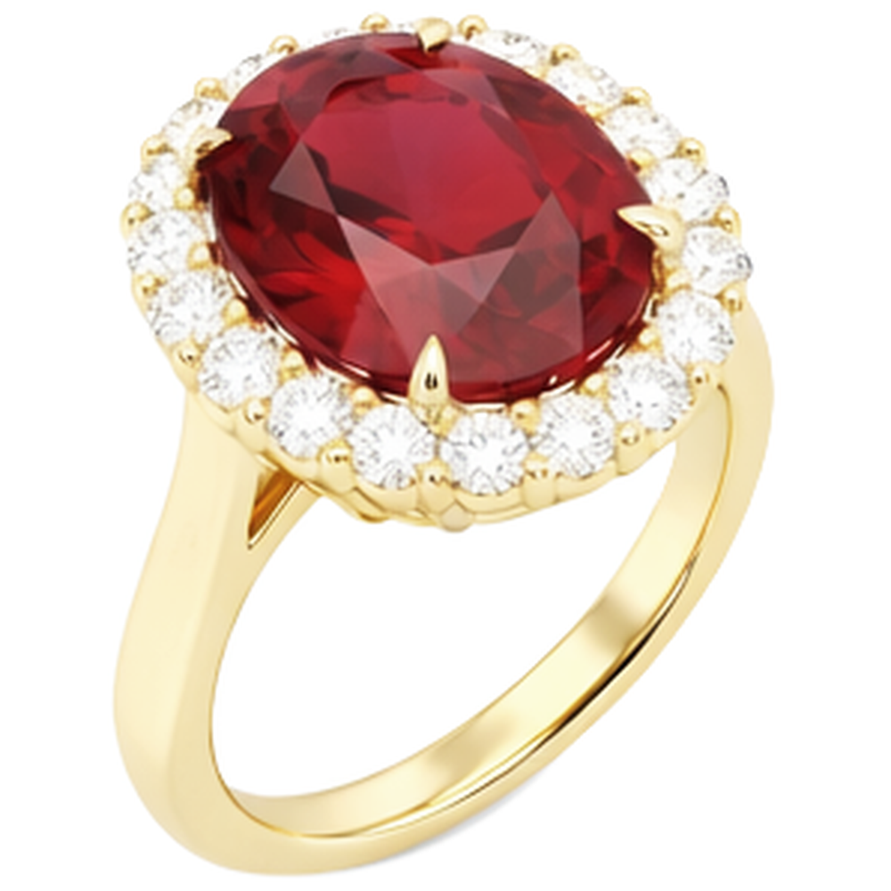 echter oval rubin 5.35Karat ring Detailansicht