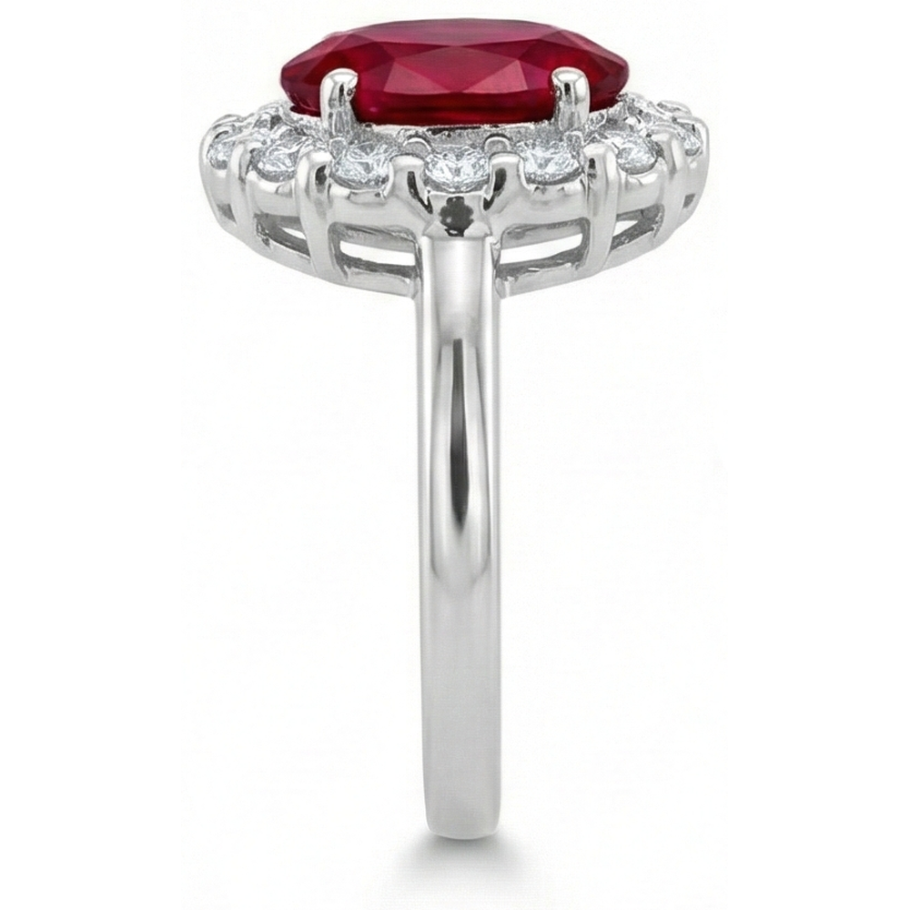 echter oval rubin 4.25Karat ring Draufsicht
