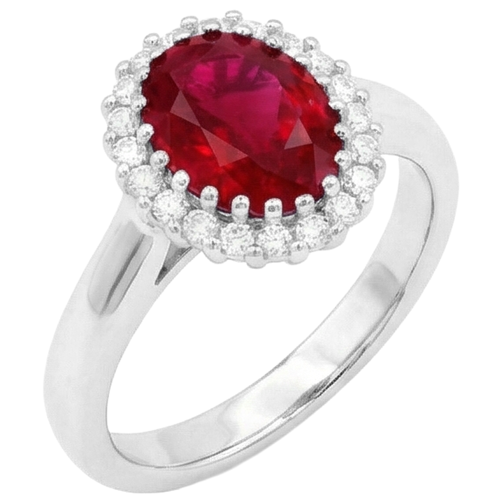 echter oval rubin 5.75Karat ring Detailansicht