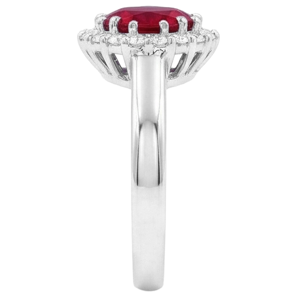 echter oval rubin 5.75Karat ring Draufsicht