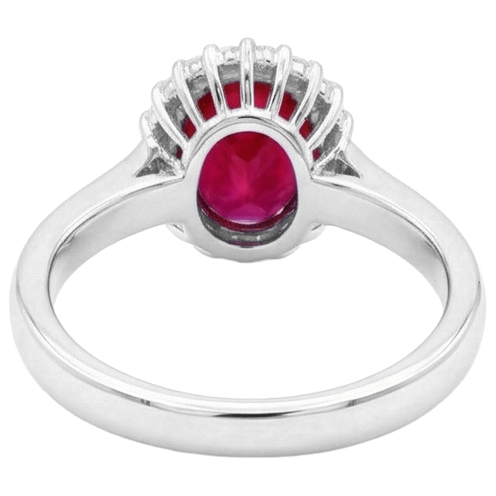 echter oval rubin 5.75Karat ring auf Weiß