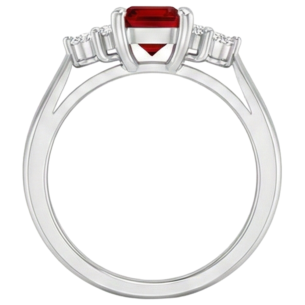 Roter Rubin und Diamanten 3.40 Karat Ring Weißgold 14K